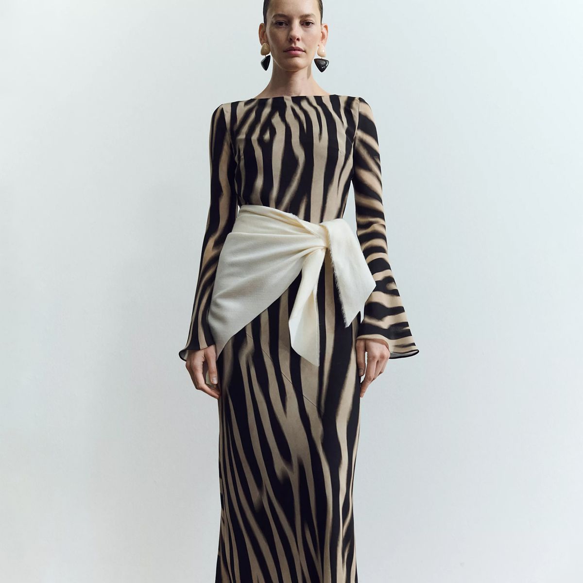 MANGO - Vestido Evasé Animal Print Mujer Mango