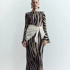 MANGO - Vestido Evasé Animal Print Mujer