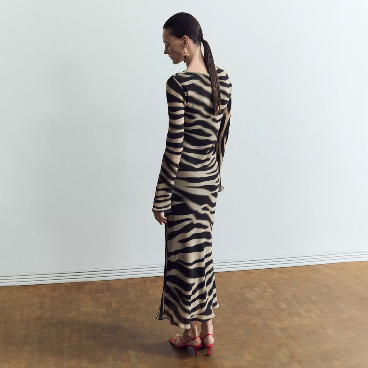 MANGO - Vestido Evasé Animal Print Mujer Mango