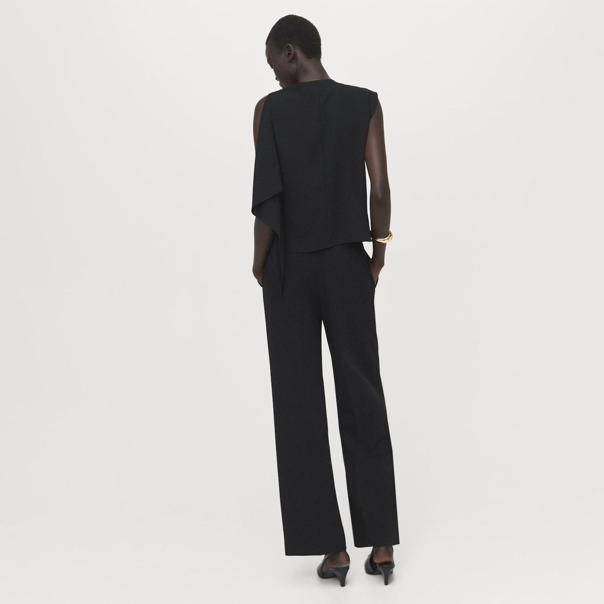 MANGO - Blusa Cuello Asimétrico Mujer Mango