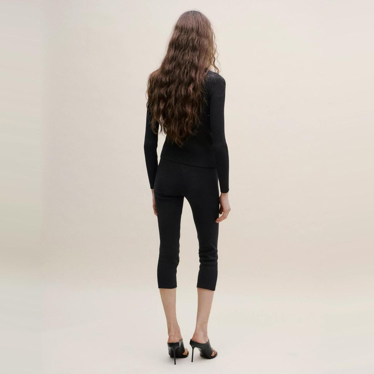 MANGO - Pantalón Capri Punto Mujer Mango
