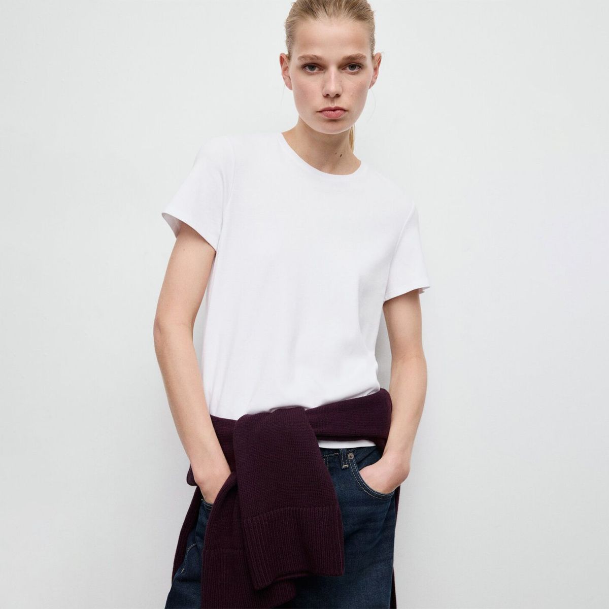 MANGO - Polera Algodón Manga Corta Mujer Mango