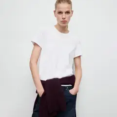 MANGO - Polera Algodón Manga Corta Mujer