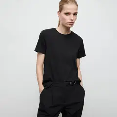 MANGO - Polera Algodón Manga Corta Mujer