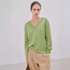 MANGO - Sweater Punto Cuello Pico Mujer