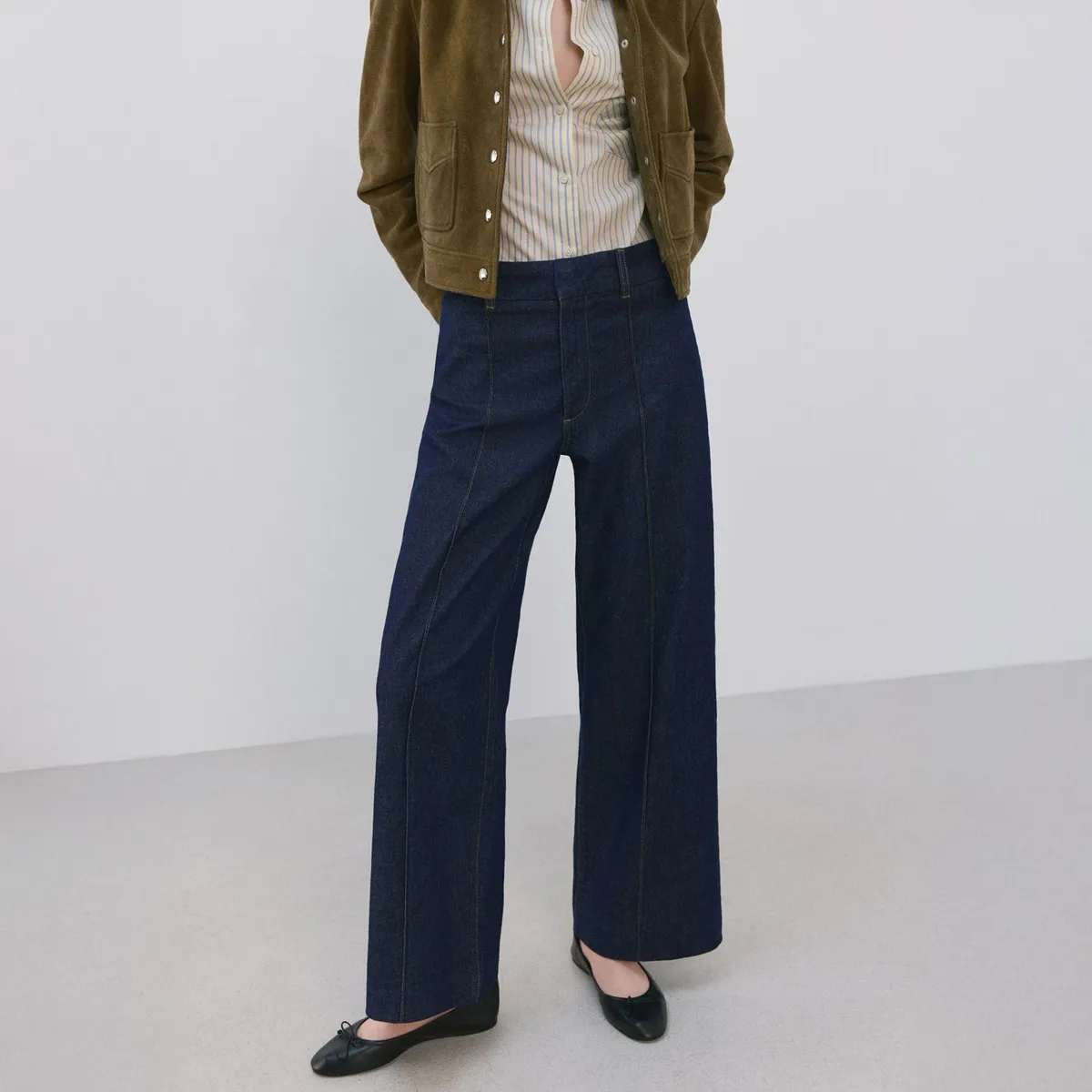 MANGO - Jeans Paloma Wide Leg Culotte Tiro Alto Mujer Mango
