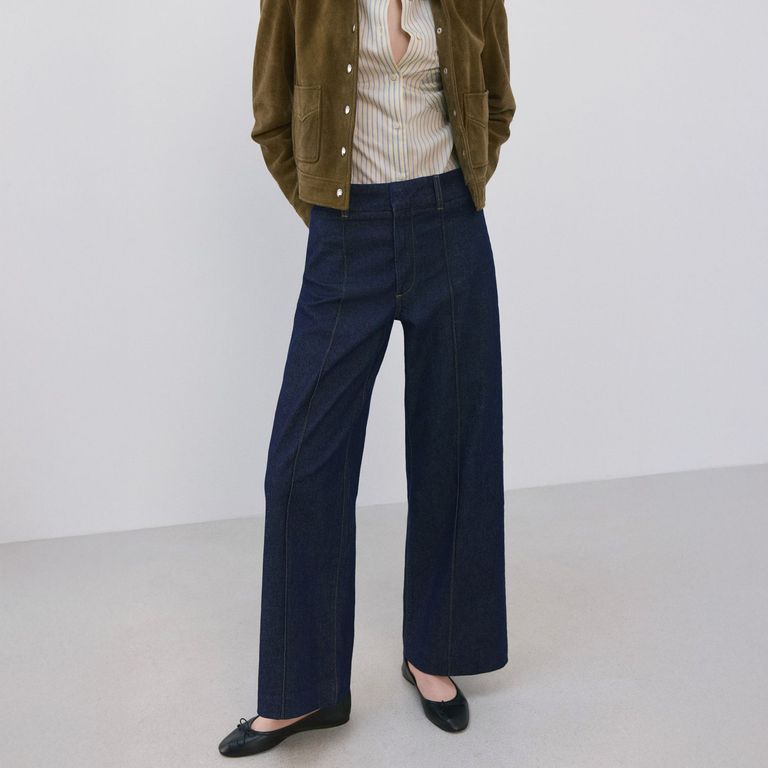 Jeans Paloma Wide Leg Culotte Tiro Alto Mujer