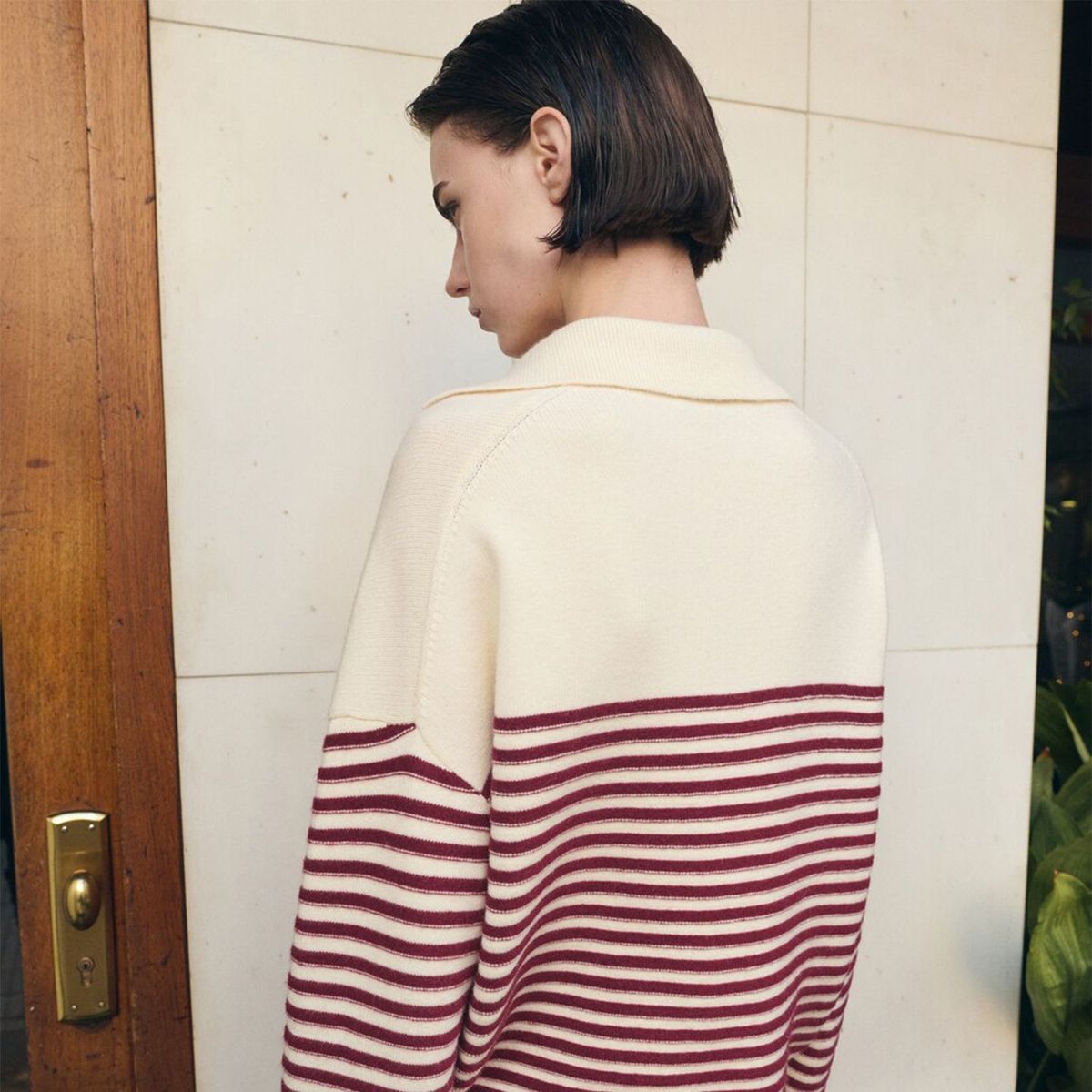 MANGO - Sweater Rayas Cuello Polo Mujer Mango