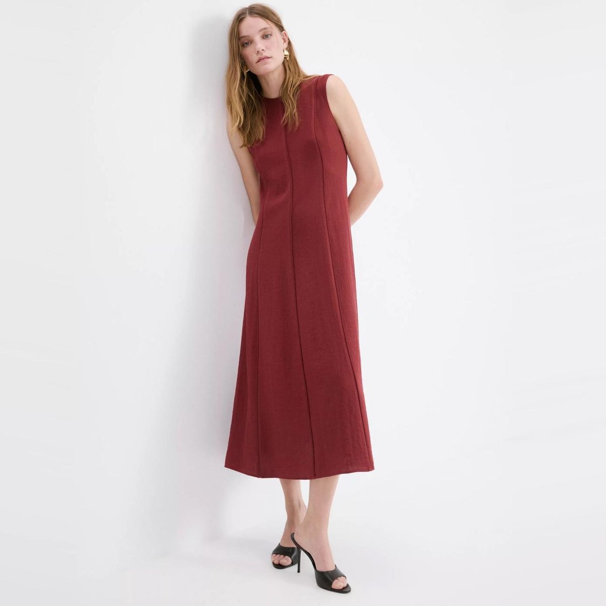 MANGO - Vestido Evasé Godets Mujer Mango