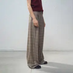 MANGO - Pantalón Traje Wide Leg Cuadros Mujer