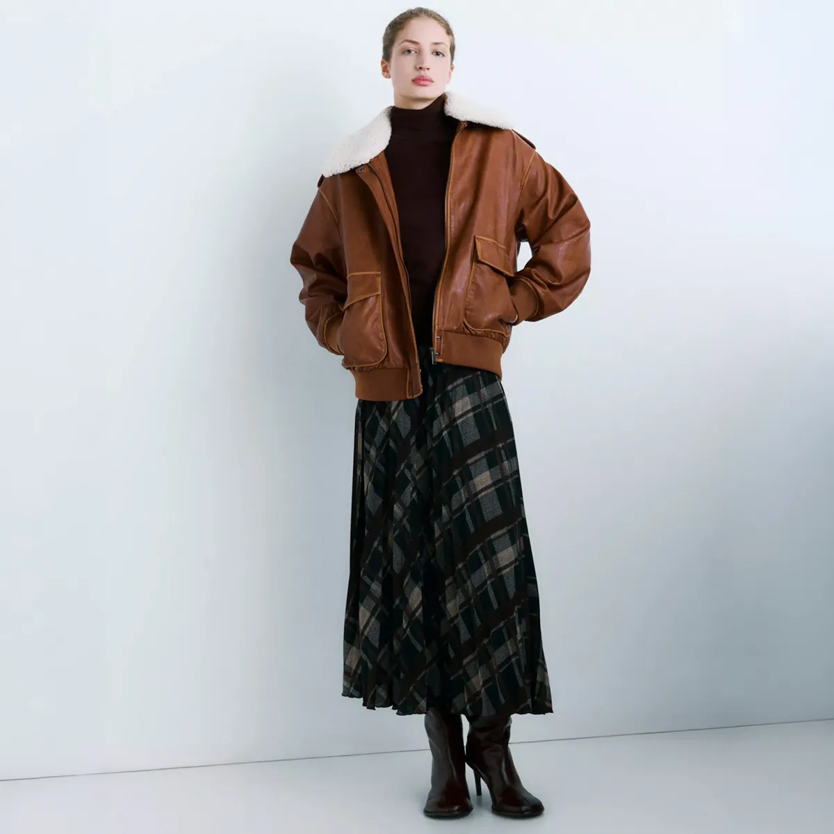 MANGO - Chaqueta Oversize Cuello Borreguito Mujer Mango