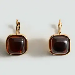 MANGO - Aros Resina Cuadrados Mujer