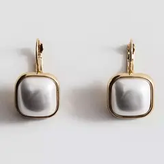 MANGO - Aros Resina Cuadrados Mujer