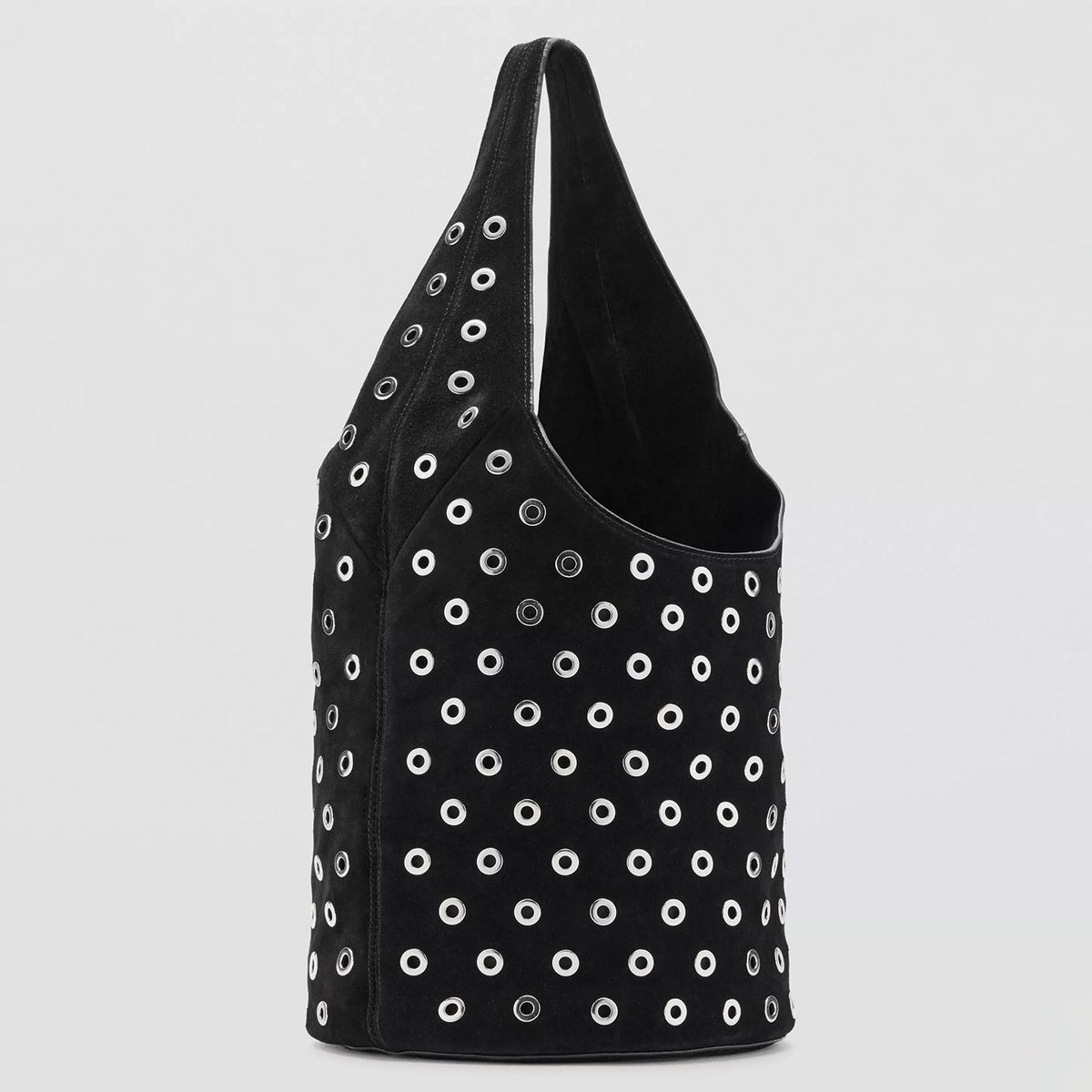 MANGO - Bolso Saco Piel Eyelets Mujer Mango