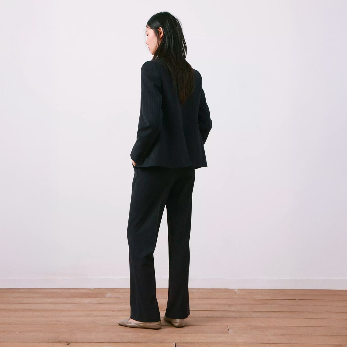 MANGO - Pantalón Traje Raya Diplomática Mujer Mango