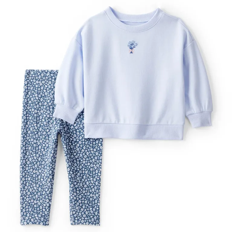 Conjunto 2 Piezas Polerón y Calza Bebé Niña