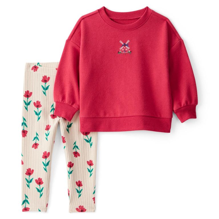 Conjunto 2 Piezas Polerón y Calza Bebé Niña