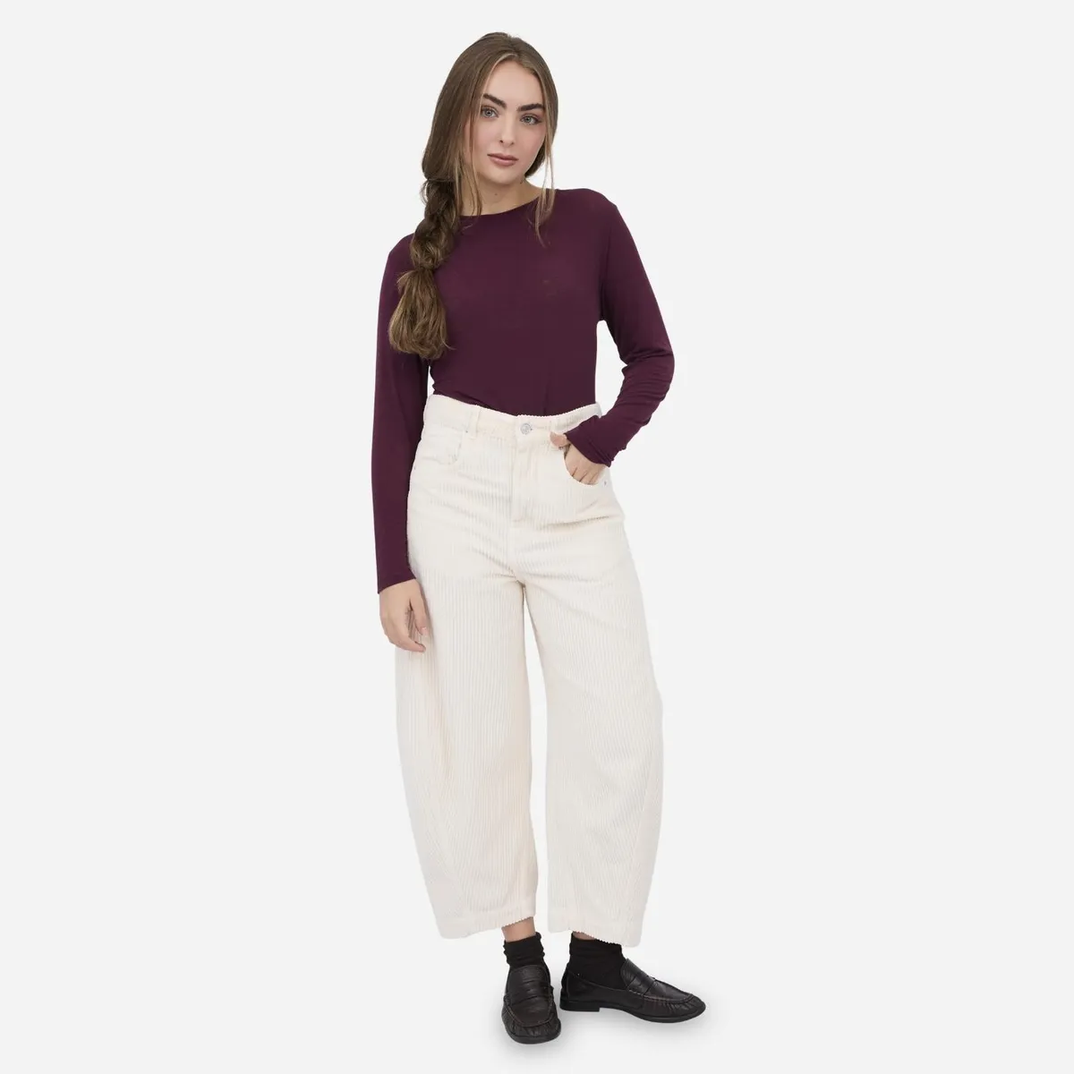SEASONS BY MACABLA - Pantalón Pana Balloon 100% Algodón Mujer Sbymacabla