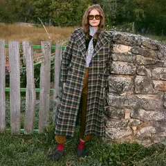 SOPHIE AND LUCIE - Abrigo Lalan Cuadros 100% Lana Mujer