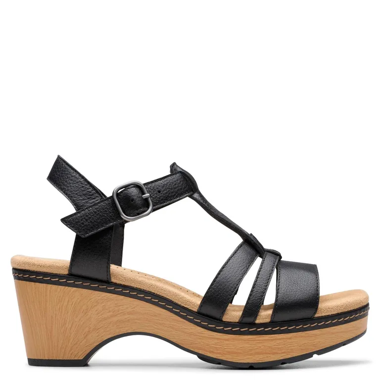 Sandalia Mujer Cuero Negro