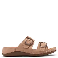 CLARKS - Sandalia Mujer Cuero Beige