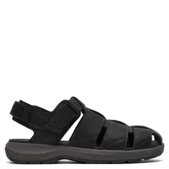 CLARKS - Sandalia Hombre Cuero Negro
