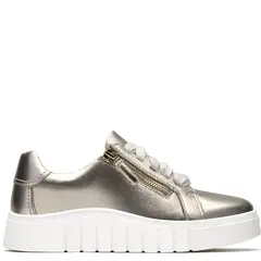 CLARKS - Mykah Joy Zapatilla Urbana Mujer Cuero Plateado