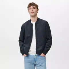 MANGO MAN - Chaqueta Bomber Efecto Gamuza