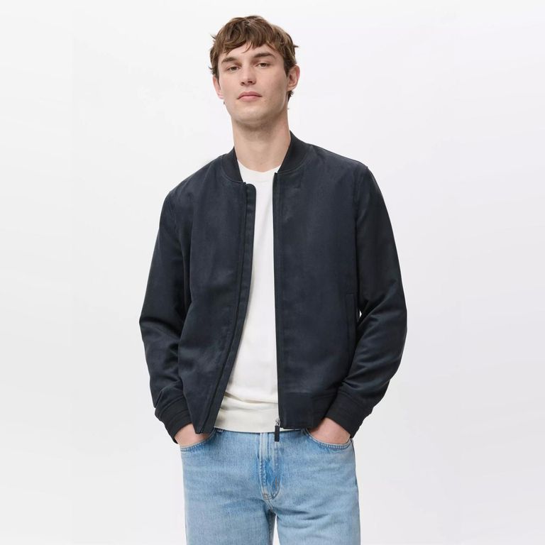 Chaqueta Bomber Efecto Gamuza