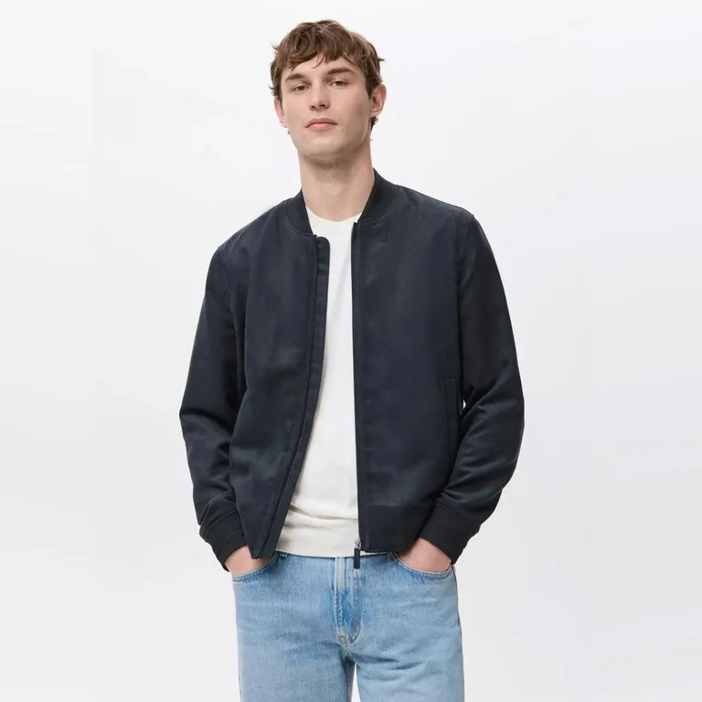 Chaqueta Bomber Efecto Gamuza