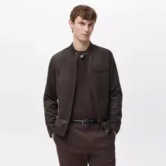 MANGO MAN - Cazadora Biker Efecto Gamuza