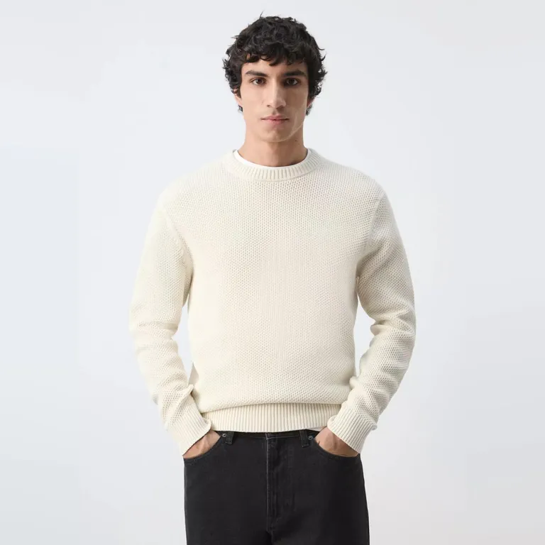 Sweater Punto Medio Microestructura Hombre