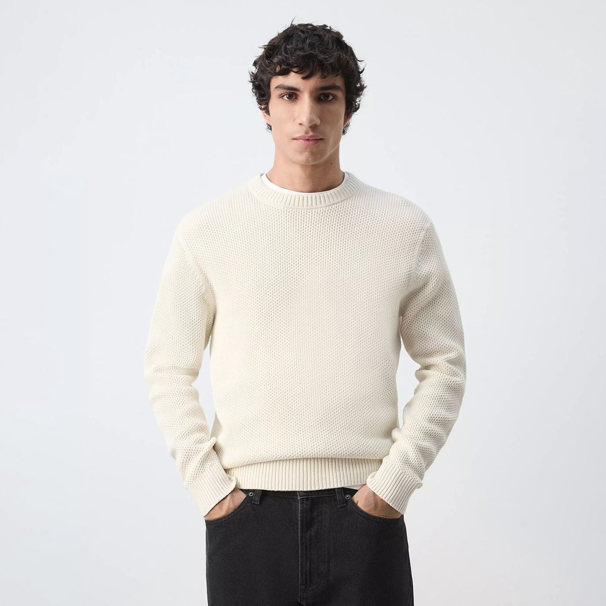 MANGO MAN - Sweater Punto Medio Microestructura Hombre Mango Man