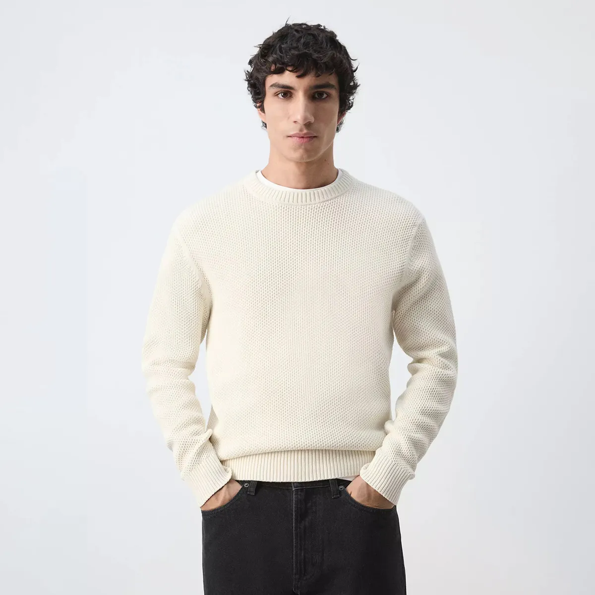 MANGO MAN - Sweater Punto Medio Microestructura Hombre Mango Man