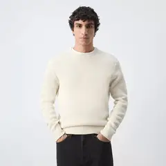 MANGO MAN - Sweater Punto Medio Microestructura Hombre