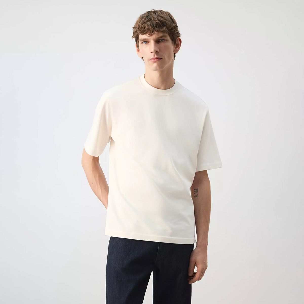 MANGO MAN - Polera Heavy Weight Relaxed Fit Hombre Mango Man