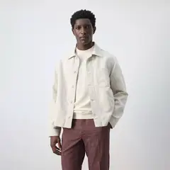MANGO MAN - Chaqueta Vaquera Algodón Lino Hombre
