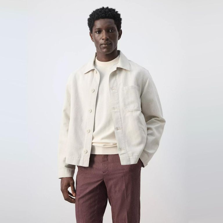 Chaqueta Vaquera Algodón Lino Hombre