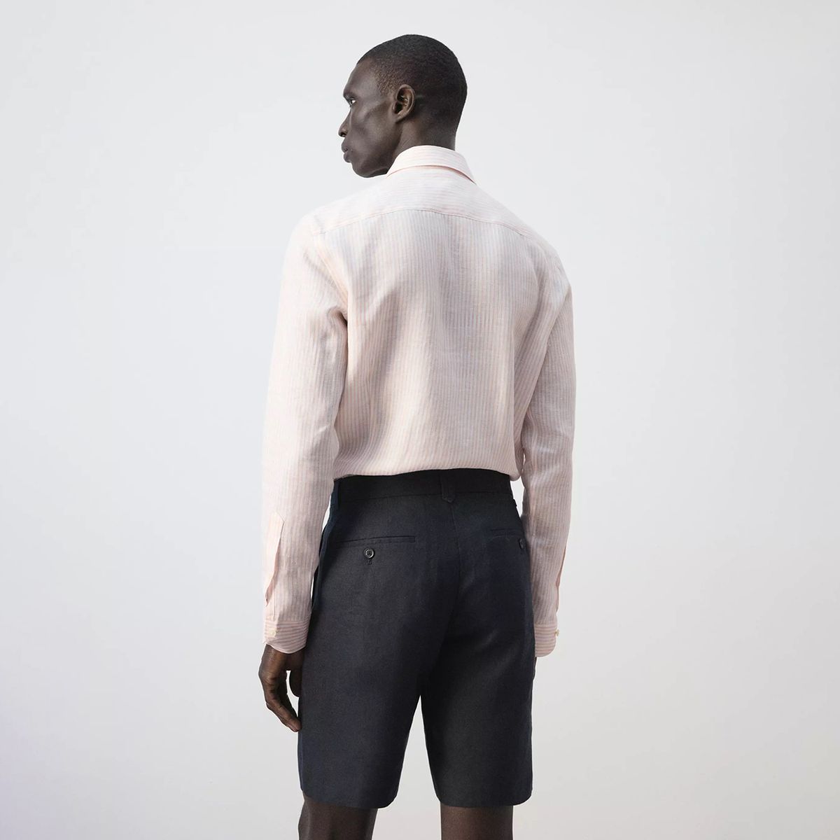 MANGO MAN - Camisa Slim Fit 100% Lino Rayas Hombre Mango Man