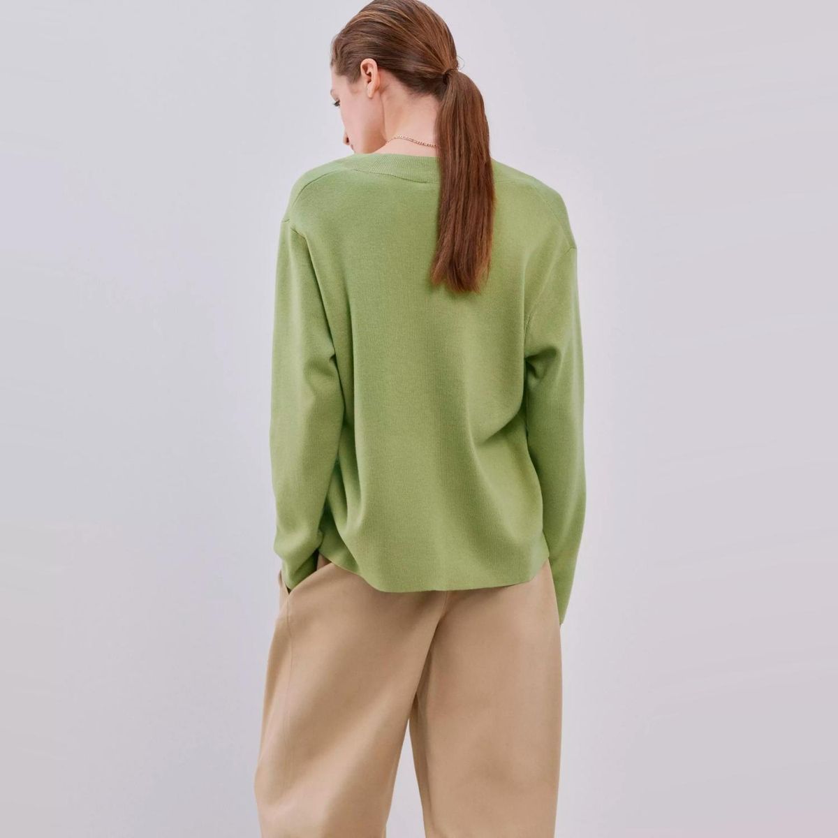 MANGO - Sweater Punto Cuello Pico Mujer Mango