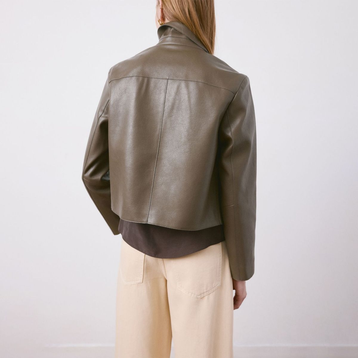 MANGO - Chaqueta Efecto Piel Bolsillos Mujer Mango