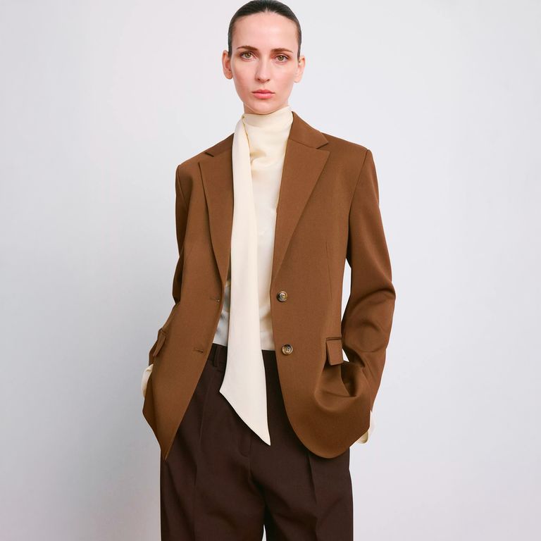 MANGO Blazer Recta Bolsillos Solapa Mujer