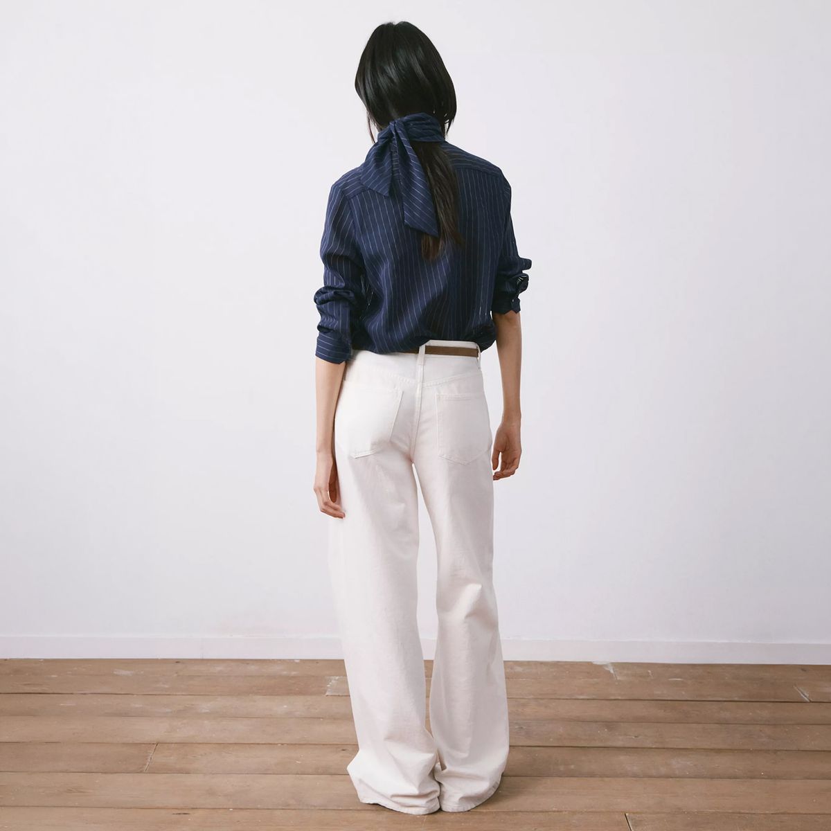 MANGO - Blusa Rayas Cuello Lazo Mujer Mango