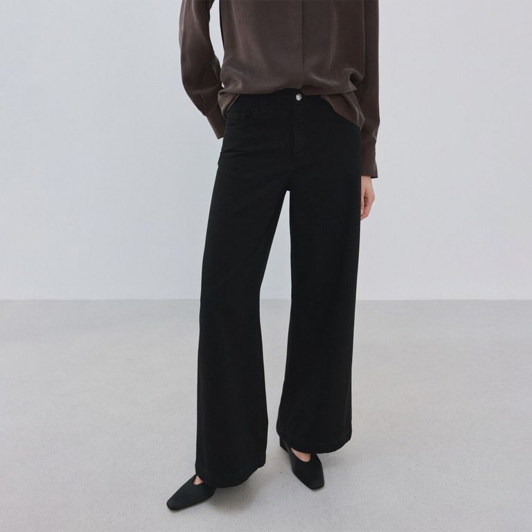 Jeans Wide Leg Tiro Medio Mujer