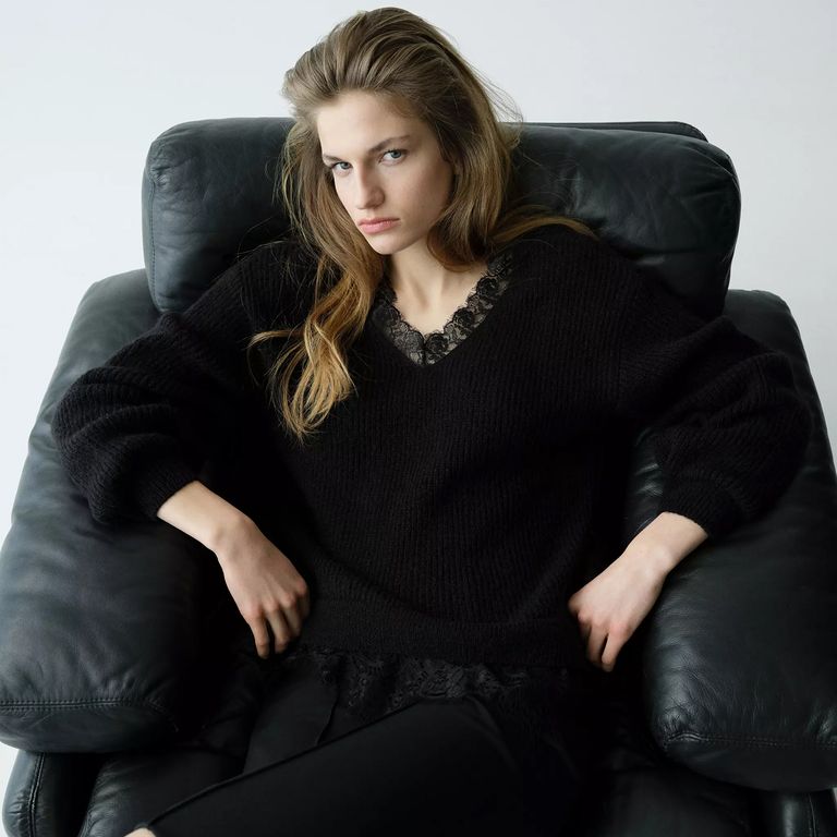 Sweater Combinado Encaje Mujer