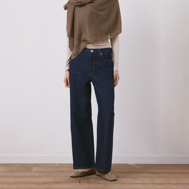 Jeans Rectos Tiro Bajo Mujer