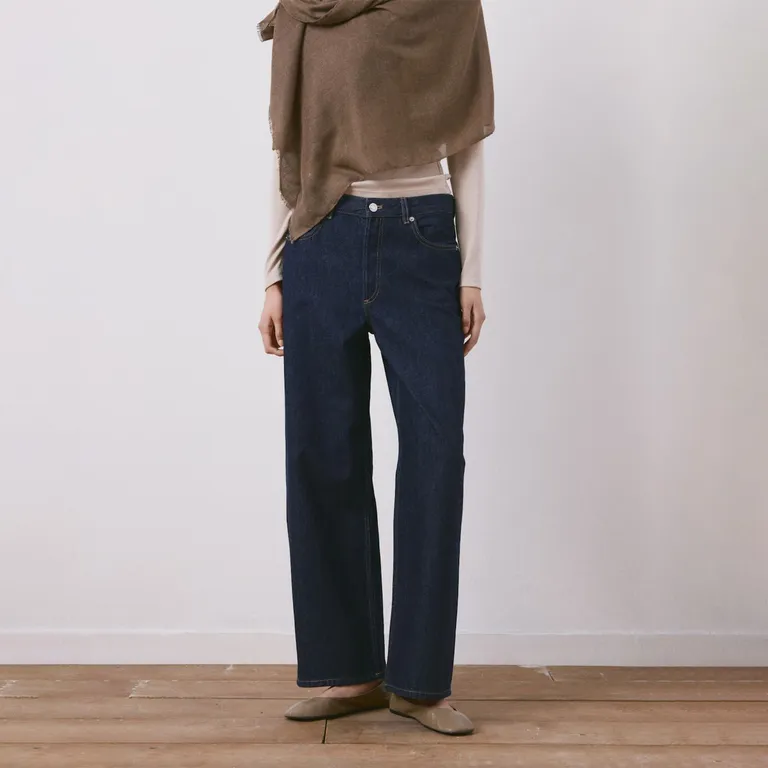 Jeans Rectos Tiro Bajo Mujer