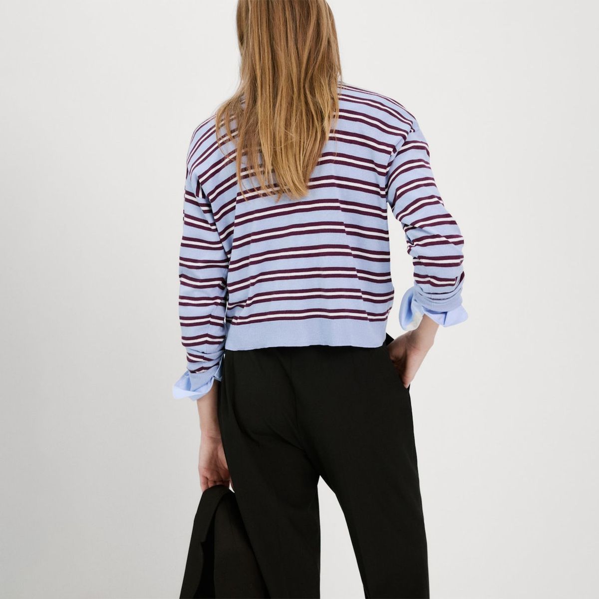 MANGO - Sweater Rayas Cuello Polo Mujer Mango