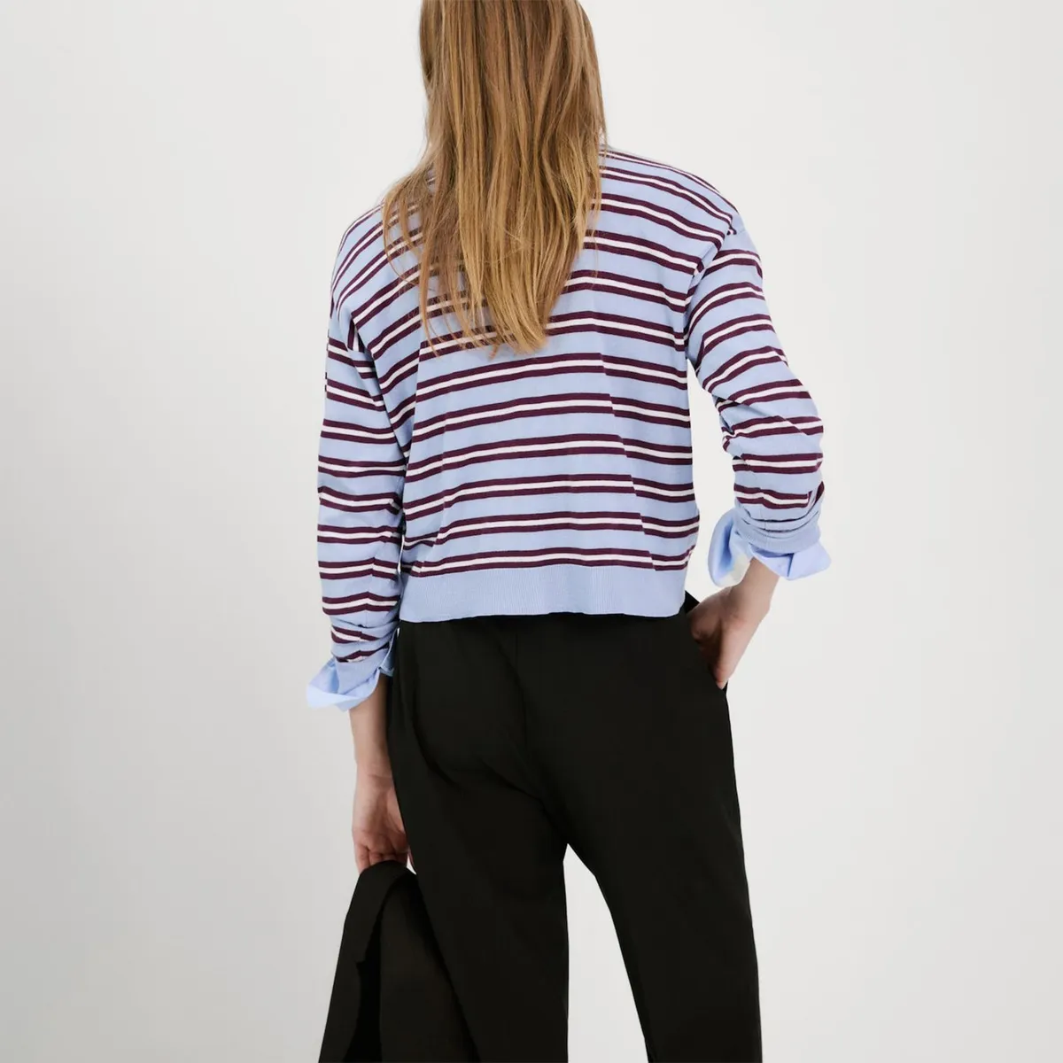MANGO - Sweater Rayas Cuello Polo Mujer Mango