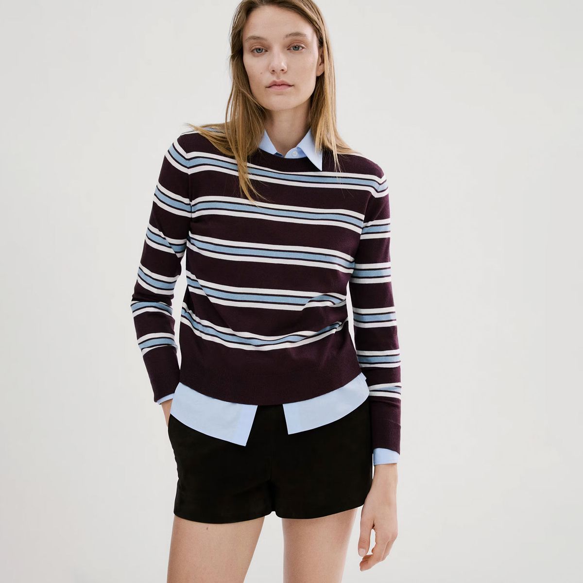 MANGO - Sweater Punto Fino Rayas Mujer Mango